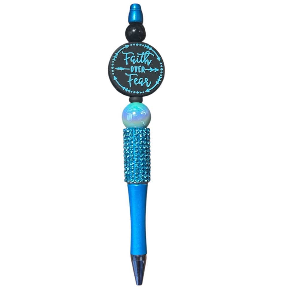 Bling Faith Over Fear custom pen - Picture 2 of 4